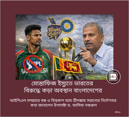 মোস্তাফিজ ইস্যুতে ভারতের বিরুদ্ধে কড়া অবস্থান বাংলাদেশের