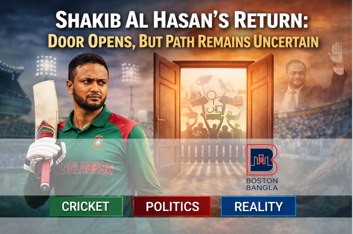 সাকিব আল হাসান: প্রত্যাবর্তনের দরজা খুলেছে, কিন্তু পথটা এখনো বন্ধুর